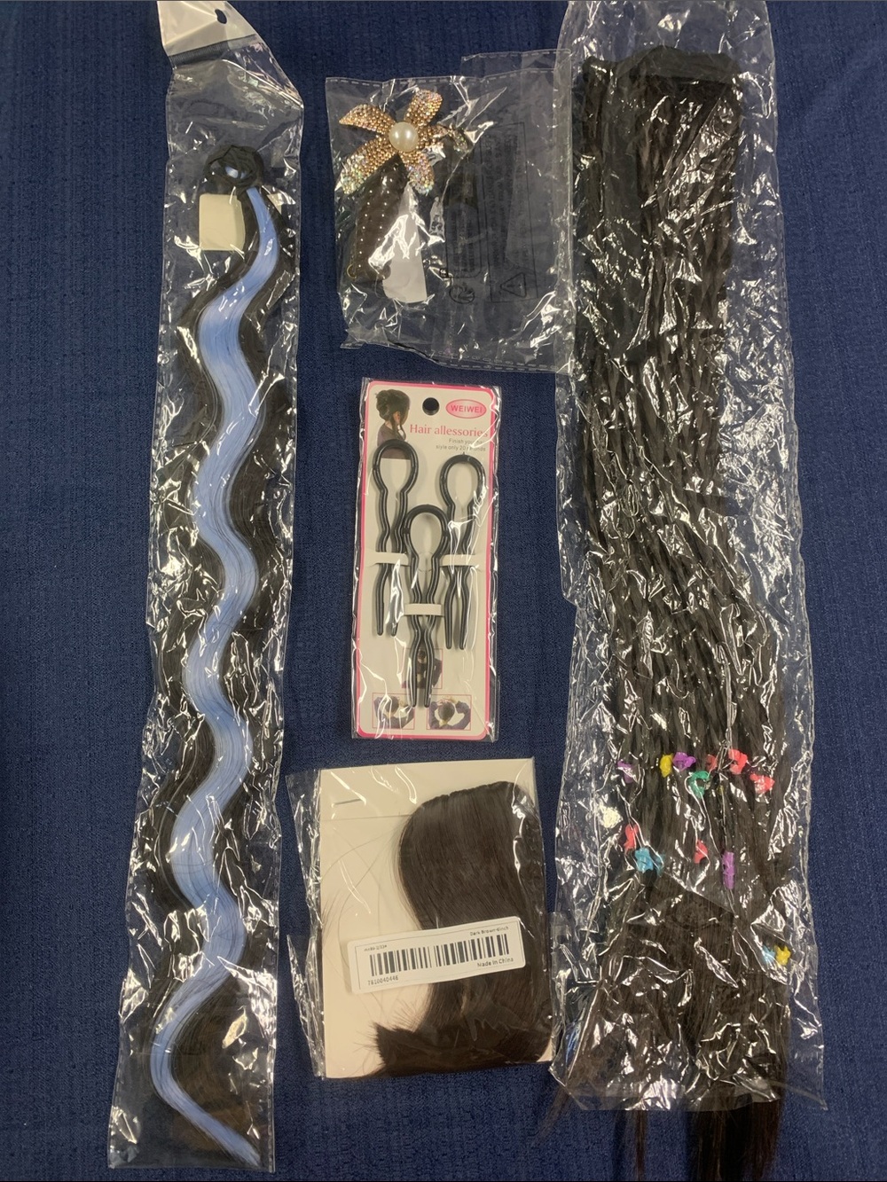 Assorted Women’s Hair Accessories Pack - Black & Light Blue